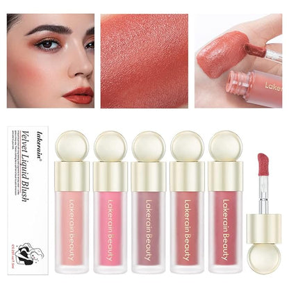 Mysense Silky Cream Blush Stick for Cheek Soft Pinch, Matte Blush Makeup Natural-Looking, Weightless, Long-Lasting - 02# Happy-Crushed Rose