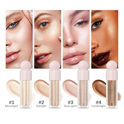 Liquid Highlighter Stick, Matte Finish, Cream Formula, 02#, Waterproof, Full Coverage, Body & Face Makeup