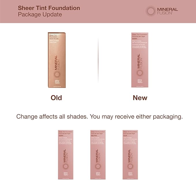 Mineral Fusion Sheer Tint Foundation, Olive, 1.8 Oz (Pack of 2)