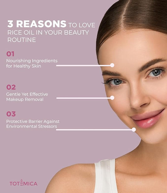TOTÉMICA Make up Remover, Cleansing Oil with Rice Bran & Jojoba, Waterproof Mascara Remover, Gentle & Hydrating Facial Cleanser for All Skin Types, Desmaquillantes para la cara - 150ml