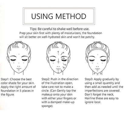 30ml Waterproof Foundation Full Cover Face Base Liquid Foundation Soft Matte Concealer Primer Base Makeup Color Correcting Whitening Cream Facial Concealer # Natural