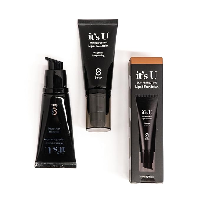 Sistar it's U Skin Perfecting Liquid Foundation Medium Coverage Buildable Weightless Longwearing Blendable 35 g / 1.23 oz. (Vanilla Cream)