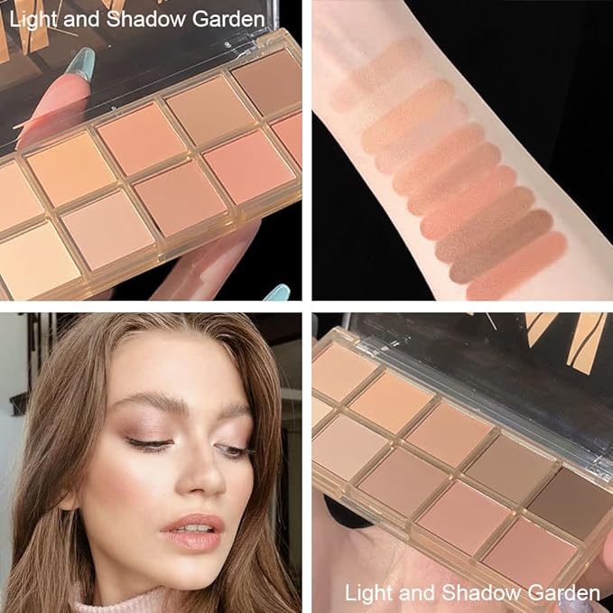 10 Colors Nude Pink Matte Eyeshadow Palette,Highly Pigmented Neutral Nude Eye Shadow Palette,Ultra-Blendable,Long Lasting Waterproof Travel Size Makeup Pallete,Vegan,Cruelty -free