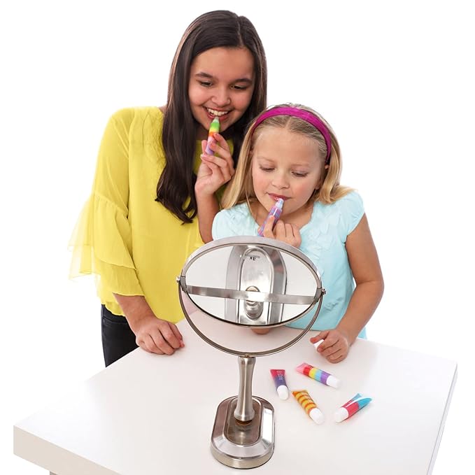 GirlZone Rainbow Fruity Lip Gloss Makeup Set for Kids and Girls, Fabulous Lip Balm Set for Kids with 6 Fruit Scented Lip Gloss, Lovely Gift Idea