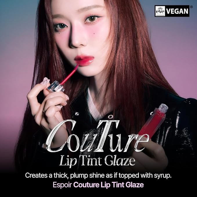 Espoir Couture Lip Tint Glaze #3 Chillin’ Chillin’ 0.19oz | Volumizes & High-Shine Lip Plumper | Long-Lasting Vibrant Color | Thickening radiance Lip Stain | Tinted Lip Moisturizer | Korean Lip Makeup