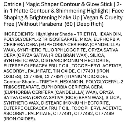 Catrice | Magic Shaper Contour & Glow Stick | 2-in-1 Matte Contour & Shimmering Highlight | Face Shaping & Brightening Make Up | Vegan & Cruelty Free | Without Parabens (60 | Deep Rich)