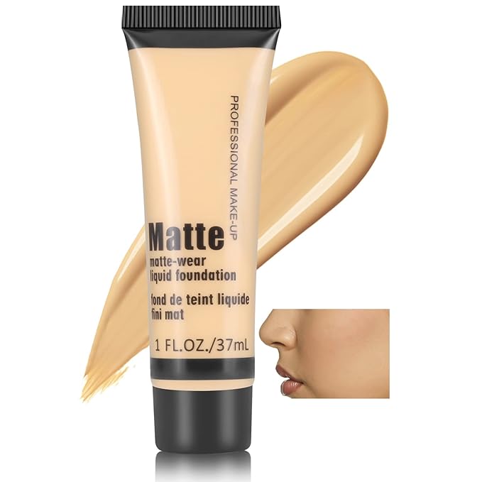 Boobeen Full Coverage Foundation - Concealer Liquid Foundation Matte Creamy Foundation Smoothing Lightweight Flawless Makeup Base
