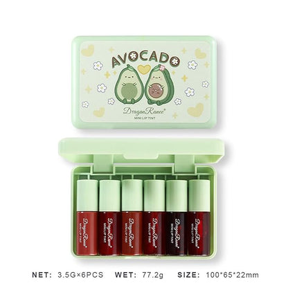 6 Colors Lip Tint Stain Set,Korean Velvet Water Lip Tint,Natural Lip and Cheek Tint, Long lasting Non-Stick Cup Waterproof