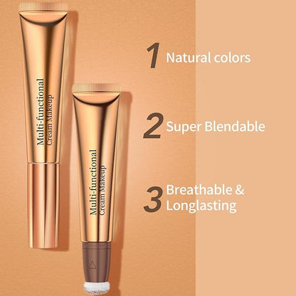 Contour Beauty Wand, Liquid Face Concealer Contouring/Highlighter/Blusher Stick with Cushion Applicator, Long Lasting Lightweight Blendable Super Silky Cream Contour Stick 3Pcs