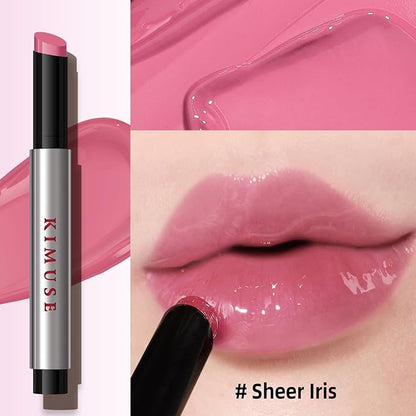 KIMUSE Lip Plumper, Hydrating Korean Lip Gloss, Click Tinted Lip Balm Solid Lipstick for Plumps & Moisturizes, Long-wearing All-in-one Lip Plumping, Gloss, Balm