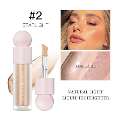 Mysense Liquid Highlighter Makeup, Natural Glow Face Highlighter Stick, Silky Smooth Light Liquid Luminizer, Long Lasting Shimmering Face Illuminator Make up, #02 Starlight