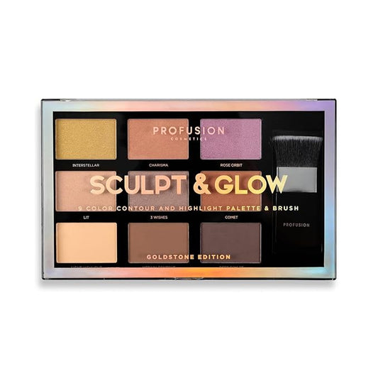 Profusion Cosmetics Highlight and Contour Palette Goldstone - 9.8oz Goldstone