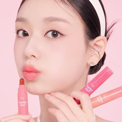 ETUDE Dear Darling Marker Tint #8 Cherry Punch (5g) | Hydrating & Long Lasting Lip Stain | High Pigmented Lip Maker with Easy Drawing Tip | Korean Daily Lip Tint, Korean Makeup, Kbeauty