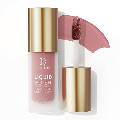 FV Liquid Blush, Long Lasting Buildable Cream Cheek Tint with High-Pigment Color, Weightless Blendable Formula for Natural Dewy Finish (Courage)