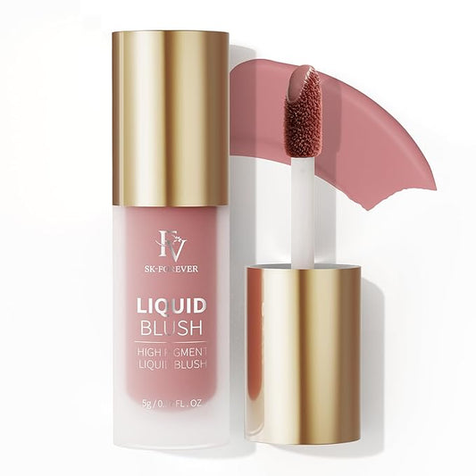 FV Liquid Blush, Long Lasting Buildable Cream Cheek Tint with High-Pigment Color, Weightless Blendable Formula for Natural Dewy Finish (Courage)