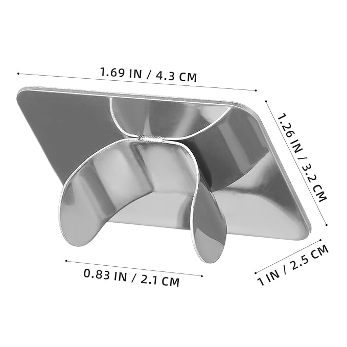 2PCS Stainless Steel Nail Art Palette Ring, Professional Makeup Mixing Tool for Gel Nail Polish, Acrylic Nail Kit, Nail Art Brushes, Manicure Supplies, Silver, 1.69 X 1.25 X 0.98 Inch