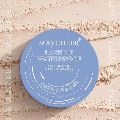 LAMUSELAND Pressed Powder Compact, Oil Control Brighten Skin 6 Colors Face Powder, Whitening Highlighting Face Makeup Tools for Women Girls (JG08)
