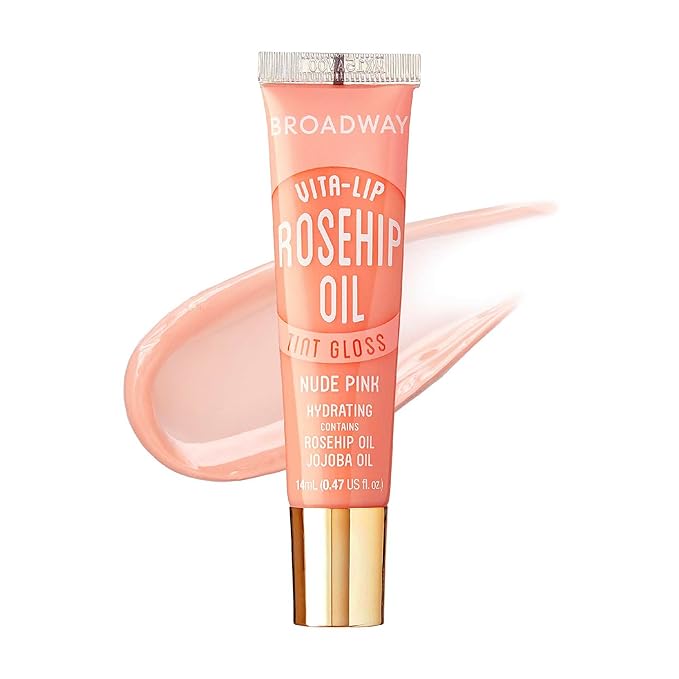 Ruby Kisses Broadway Vita-Lip Tinted Lip Gloss (3 Pack Baby Pink, Bubble Gum, Nude Pink) Ultra-Hydrating Rosehip + Jojoba Oil & Soothing Formula with Vitamins, High-Shine Non-Sticky Finish Lip Balm