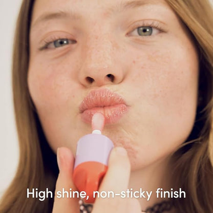 Evereden Kids Tinted Lip Gloss: Sheer Red - Non Toxic, Vegan Clean Makeup for Kids - Soothing & Hydrating Lip Gloss with Cherry, Peach, & Cranberry Oils