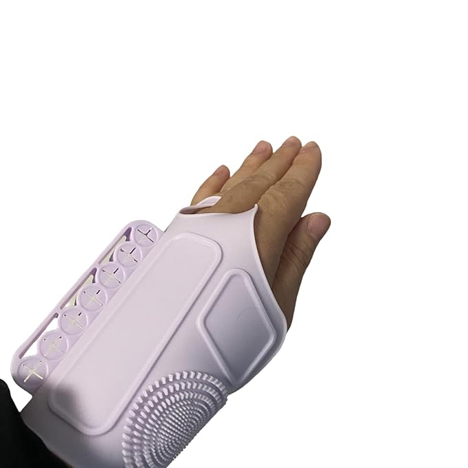 1Pc Makeup Palette Makeup Pad Wrist Strap Makeup Brush Holder,Purple