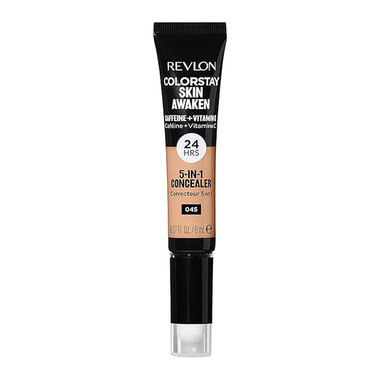 Revlon ColorStay Skin Awaken 5-in-1 Concealer, Lightweight, Creamy Longlasting Face Makeup with Caffeine & Vitamin C, For Imperfections, Dark Circles & Redness, 045 Honey, 0.27 Fl Oz
