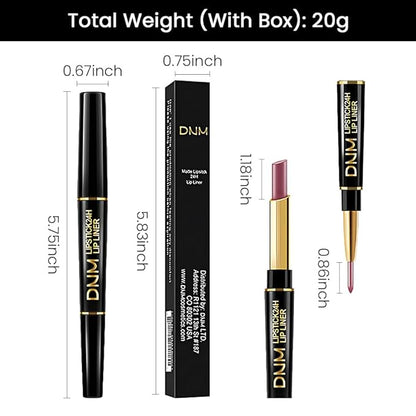 evpct 1Pcs Rose Red Matte Lip Liner and Lipstick for Women, Rose Magic Lipstick Lip Stain 24 Hours Original Lip Liner Makeup Stain Long Lasting Waterproof Smudge Proof labial Lip Pencil 34#