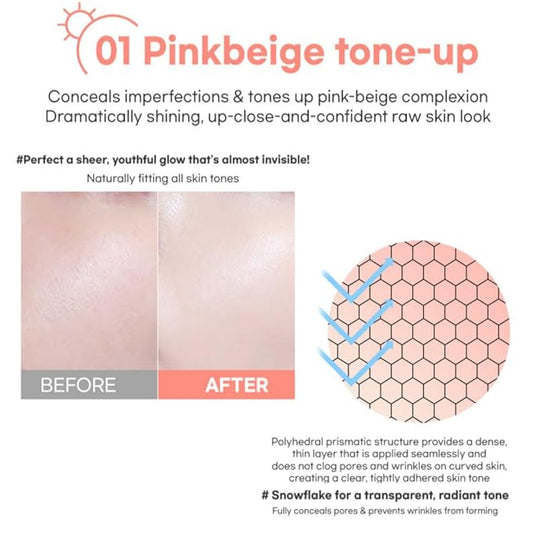 Calming Cool Tone up sun Cushion Foundation SPF50+ CC/BB Cream(0.88FlOz) Transparent&Natural tone-up&Even skin tone-Whitening&Wrinkle Improvement,Derma tested (Pink Beige, 0.88Fl Oz (Refill))