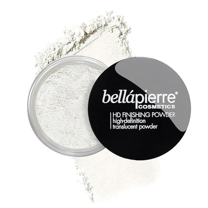 bellapierre HD Finishing Powder | Translucent Setting Powder | Poreless Shine-Free Matte Finish | Lightweight Gentle Formula | Non-Toxic & Paraben Free | Cruelty Free Mineral Makeup