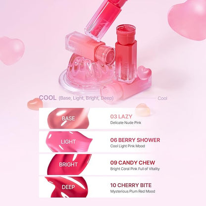 2aN Glaze Bouncing Tint – Lightweight, Moisturizing Lip Tint with High-Shine Finish, Smooth, Light Plumping, Comfortable Wear, Korean Makeup (Lazy, 0.16 oz)