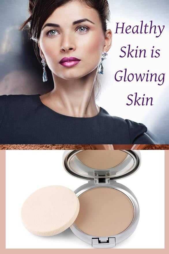 Natural Mineral Makeup Foundation- A Healthy Full Coverage Vegan Pressed Powder. Made in USA (Bare Beige)