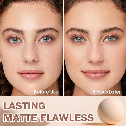 Kaely Pressed Face Powder Compact, Oil Control Flawless Makeup Setting Powder, Perfection Matte Compact Powder Foundation, polvo compacto de maquillaje, Lightweight Waterproof, 02 Natural Beige