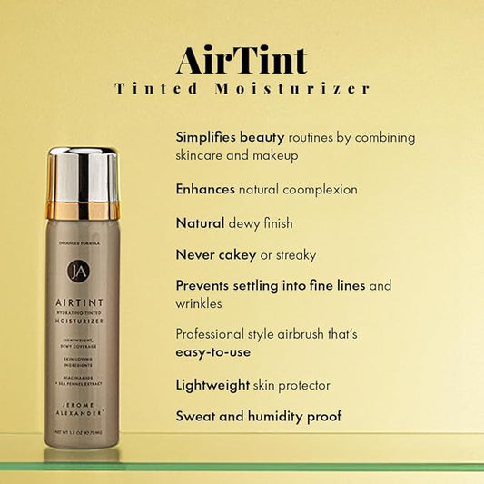 Jerome Alexander MagicMinerals AirTint Tinted Moisturizer AirBrush Spray Light | Tinted Moisturizer Spray with Anti-Aging Ingredients | Medium |2PC