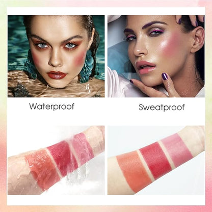 Multi-Use Makeup Blush Stick,Beauty Solid Moisturizer Stick,Waterproof Natural Nude Makeup,Tinted Solid Moisturizer Stick for Eyes Lips Cheek(shy pink)