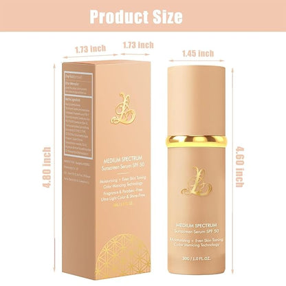 Color Changing Foundation, Foundation 4 in 1 - Medium Spectrum,Protecting From Sun With SPF 50+, Concealer Cover Cream Longwearing & Waterproof for Sport, Dancing