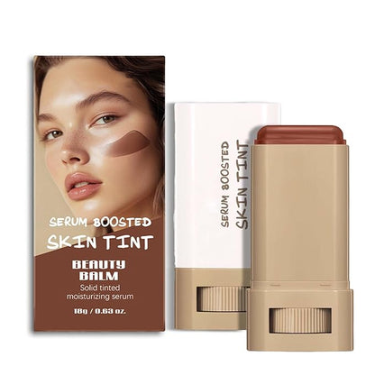 Foundation Stick Beauty Balm Serum Boosted Skin Tint, Solid Tinted Moisturizing Serum Contour Stick Foundation Face Stick for Women, Natural Finish Makeup