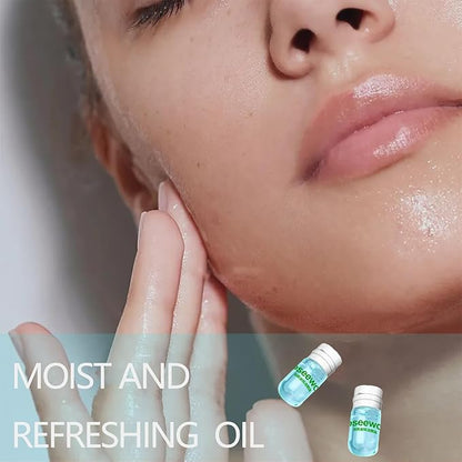 20PCS Mini Clensing Oil for Face, Jojoba & Camellia Oil Makeup Remover Travel Size, Lightweight Softening Soothing Gentle for All Skin Types, Individually Packaged Units, 2ml x 20 Capsules