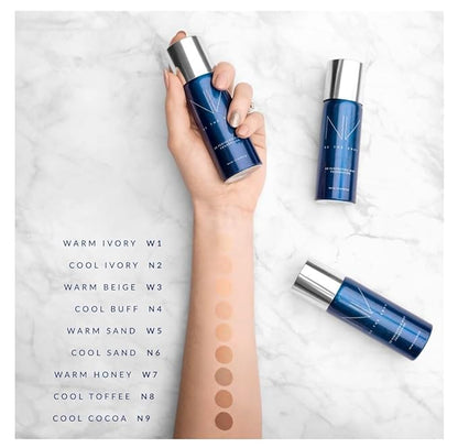 NV BB Perfecting Mist Foundation Buildable Coverage Professional Airbrush Makeup with Plant-based Stem Cell Polypeptides, Vitamins A, D, E and Aloe, 1.5 ounces, Warm Sand