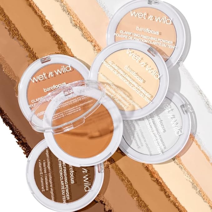 wet n wild Bare Focus Clarifying Finishing Powder | Matte | Pressed Setting Powder Fair-Light