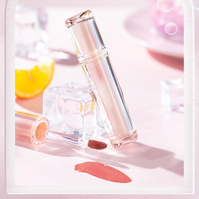 Ice Watery Lip Gloss, Iron Tinted Lip Tint, Jelly Hydrating Moisturizing Nonstick Tinted Gloss Oil (#N03 Guava)