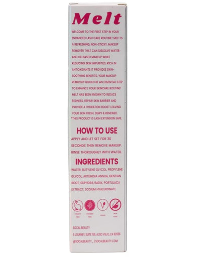 MELT Oil-Free Makeup Remover - Gentle Formula with Gentian Root - Lash Extension Safe - Reduces Redness & Hydrates Skin (1.7 fl oz)