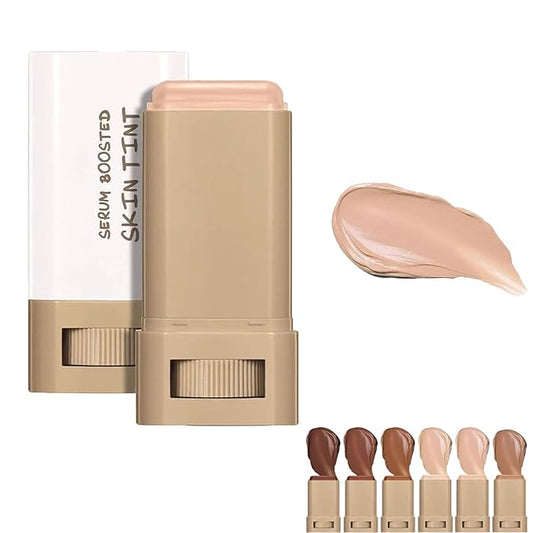 Skween Serum Boosted Skin Tint Balm for Black Women, Skween Serum Boosted Hydration Beauty Balm, Solid Tinted Foundation Stick, Moisturizing, Light, Non-Greasy, Natural Finish Makeup (#05, standard)