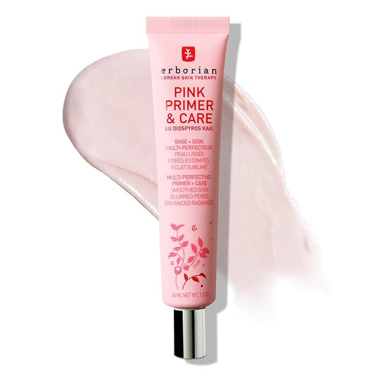 Erborian – Pink Primer & Care Multifunctional Facial Cream Balm - Primer Sets Makeup, Pore Minimizing, Skin Moisturizing and Smoothing Effects for All Skin Types - Korean Skincare - 1.5 fl. oz.