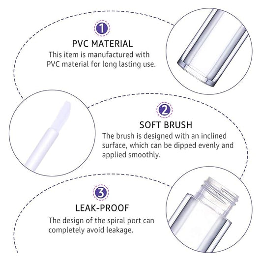 AMORIX 50 Pack Rainbow Lip Gloss Tubes with Wand 5ml Empty Lip Gloss Containers Cute Lipgloss Bottles Lip Gloss Supplies Kit + 3pcs Syringes + Labels for DIY Lip Gloss Base