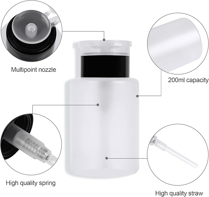 400 Pieces Nail Cotton Pads,1 Pull-Down Pump Dispenser Bottle, Super Absorbent Soft Non-Woven Eyelash Glue Wipes, Nail Polish dehumidifier for Eyelash Extension Products and Nail Oil Bottle (White)