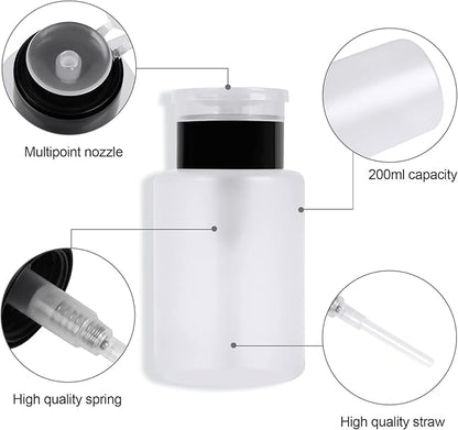 400 Pieces Nail Cotton Pads,1 Pull-Down Pump Dispenser Bottle, Super Absorbent Soft Non-Woven Eyelash Glue Wipes, Nail Polish dehumidifier for Eyelash Extension Products and Nail Oil Bottle (White)