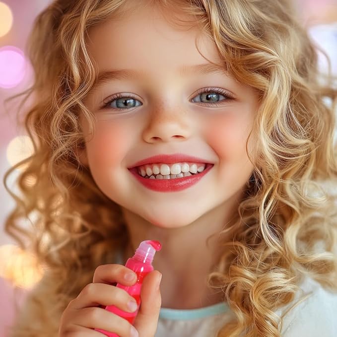 M&U Glitter Lip Gloss Set with Carrying Case, 12Pcs Assorted Flavors Moisturizing Shimmer Glossy Lip Party Favor Make-up for Kids and Teens Ages 5+