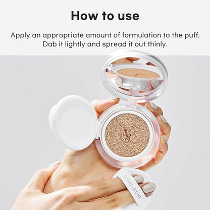 NUMBER EIGHT Skin Master Natural Cover Fit Cushion Foundation SPF 50+ PA+++ | N21 SKIN VANILLA | Long lasting, Lightweight, Flawless Coverage, Hypoallergenic, Korean Beauty (15g / 0.52oz.)