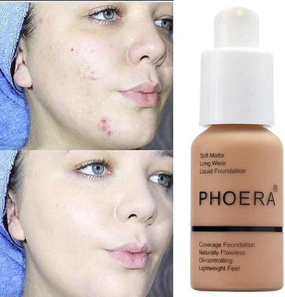 PHOERA Foundation Concealer Makeup Full Coverage Matte Brighten Long Lasting UK (106 WARM SUN)