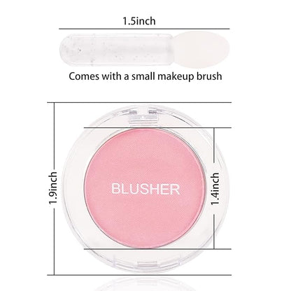 Boobeen Single Color Blush Face Blush Palette Matte Baked Makeup Blush Powder High Pigment Pressed Blush, Long-lasting Colorful, Blends Easily, Lightweight