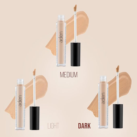 aden Liquid Concealer Multipurpose concealer that illuminates, corrects and perfects facial skin with a flawless natural matte finish 4ml MADE IN ITALY (02 MEDIUM)